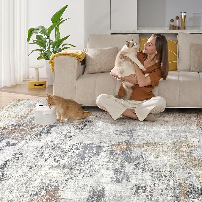 DMOYEST 9x12 Area Rug for Living Room, Washable & Non Slip Large Indoor Carpet - Image 5