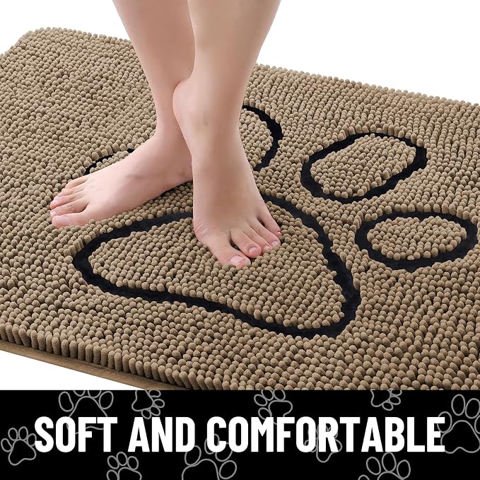 Smiry Dog Door Mat for Muddy Paws, Absorbent Dirt Trapper Non Slip Quick Dry - Image 4