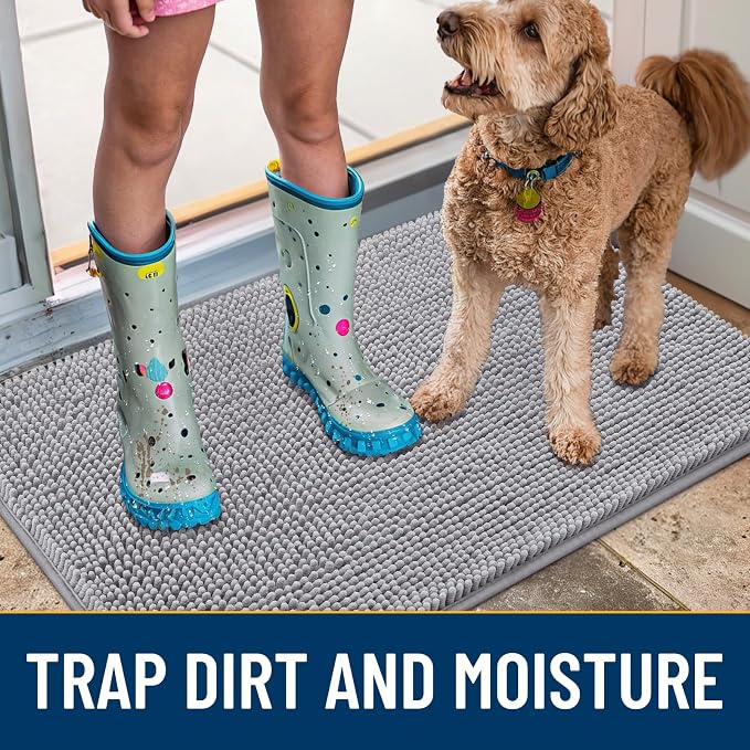 Smiry Dog Door Mat for Muddy Paws 70x24, Absorbent Dirt Trapper, Non-Slip - Image 3