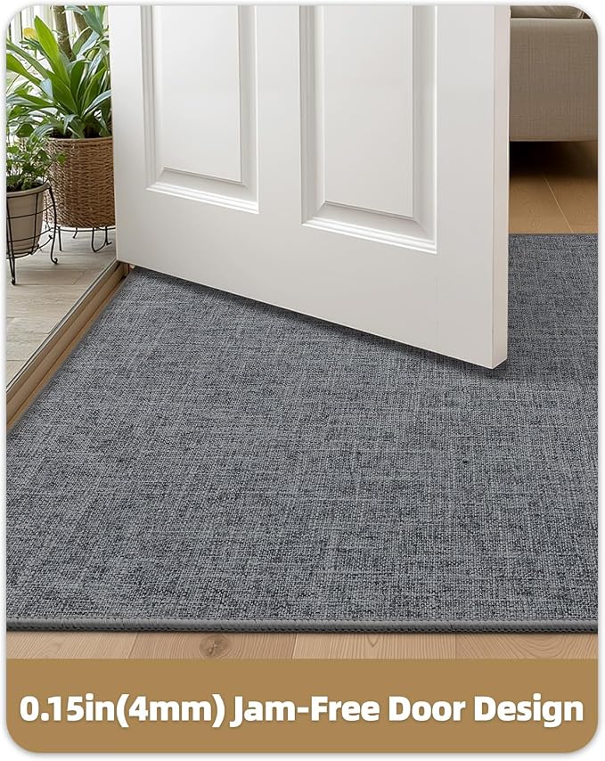 Color&Geometry Ultra Thin Indoor Door Mat 36"x56", Non Slip Rubber Backed Dirt - Image 3