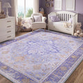 RELEANY Area Rugs 5'x8' Washable Non-Slip, Floral Vintage Distress Medallion by RELEANY