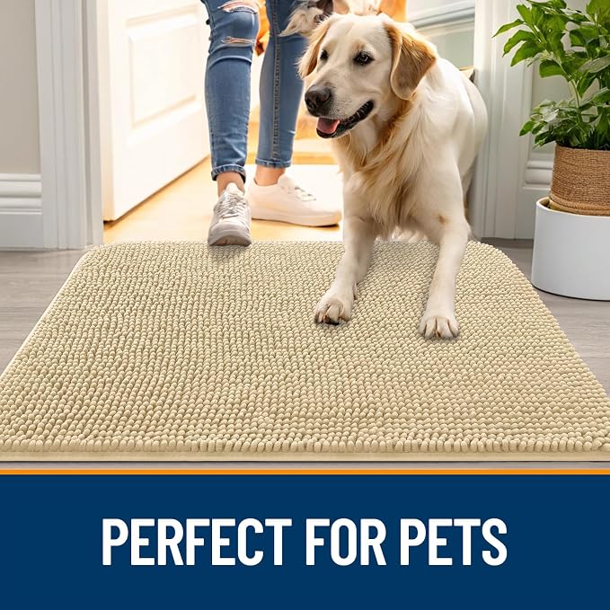 OLANLY Dog Door Mat for Muddy Paws 44x32, Absorbs Moisture and Dirt, Absorbent - Image 6