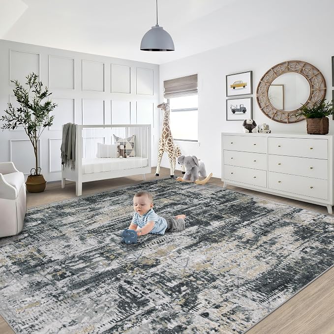 XLUEZ 8x10 Area Rugs for Living Room, Washable Modern Abstract Large Area Rug - Image 6