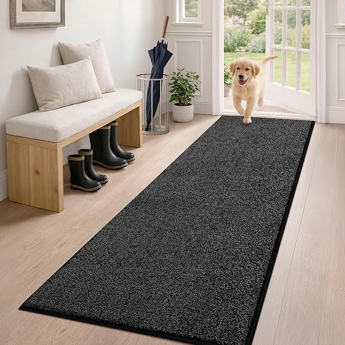 PURRUGS Dirt Trapping Door Mat 24" x 59", Non-Slip Machine Washable Entryway Rug by PURRUGS