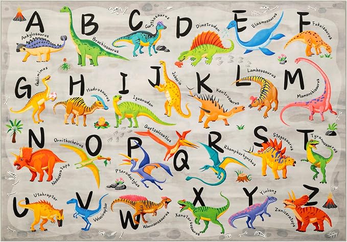 6x9 ABC Classroom Rug for Kids Playroom, Alphabet Rug - Image 3