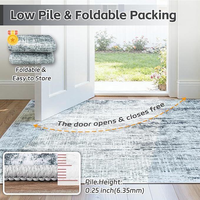 10x12 Area Rugs Washable Rug: Anti-Skid Abstract Modern Living Room Rug Soft - Image 7