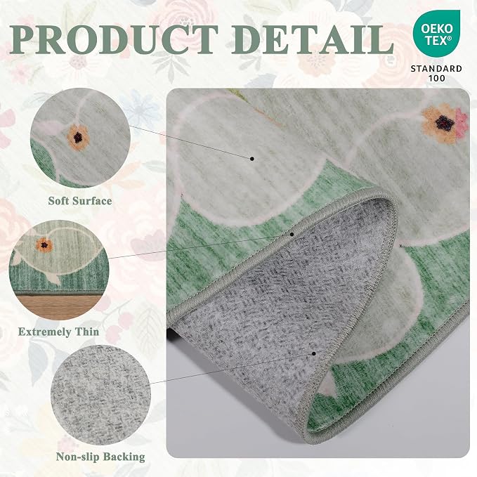DUKINO 5x7 Area Rug, Floral Rugs - Image 5