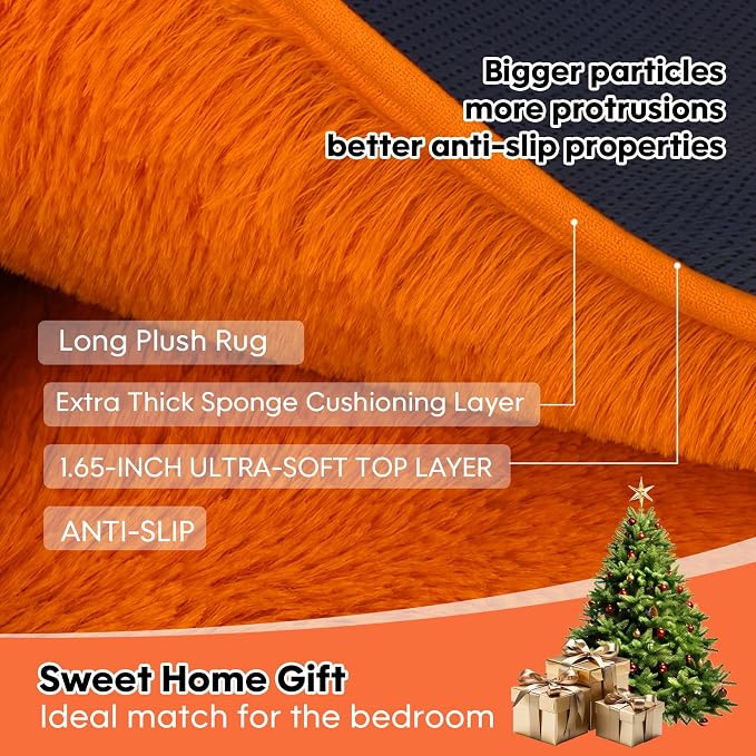 5x7 Plush Fluffy Area Rugs, Large Soft Carpet, Upgraded Non-Slip Rectangular Rug - Image 6