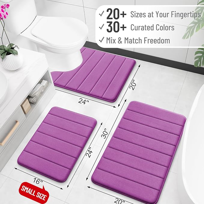 OLANLY Memory Foam Long Bathroom Rugs Runner 59x24, Super Soft Absorbent Bath - Image 2