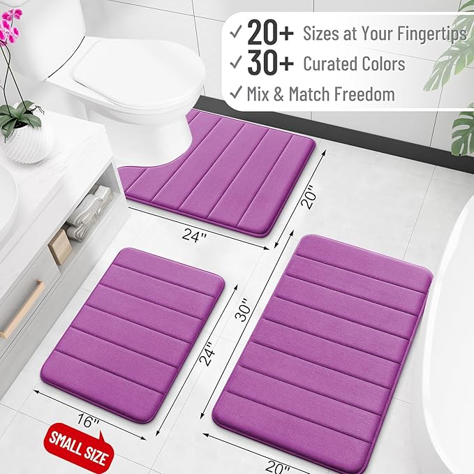 OLANLY Memory Foam Long Bathroom Rugs Runner 59x20, Super Soft Absorbent Bath - Image 2