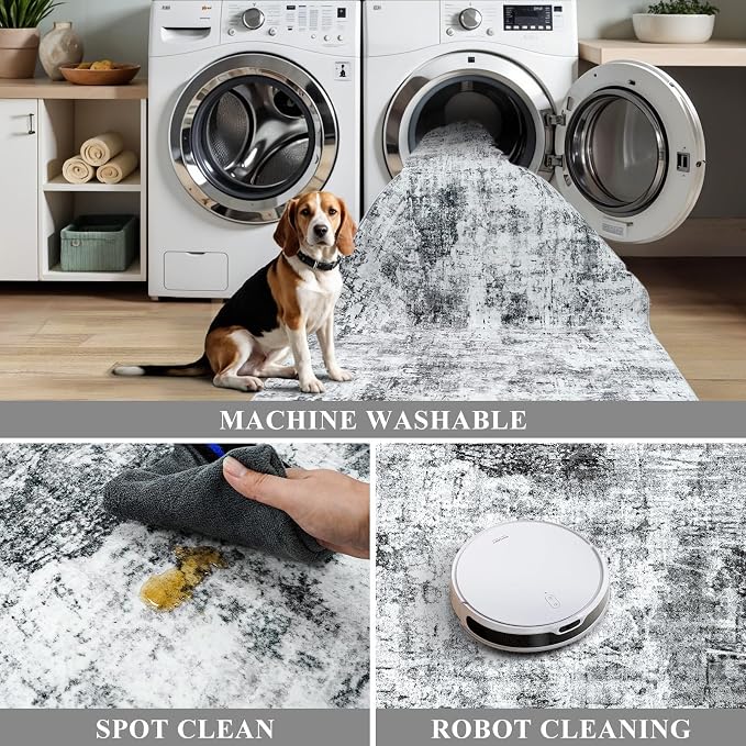 3x3 Square Entryway Rug Washable – Non-Slip Small Area Rug - Image 8