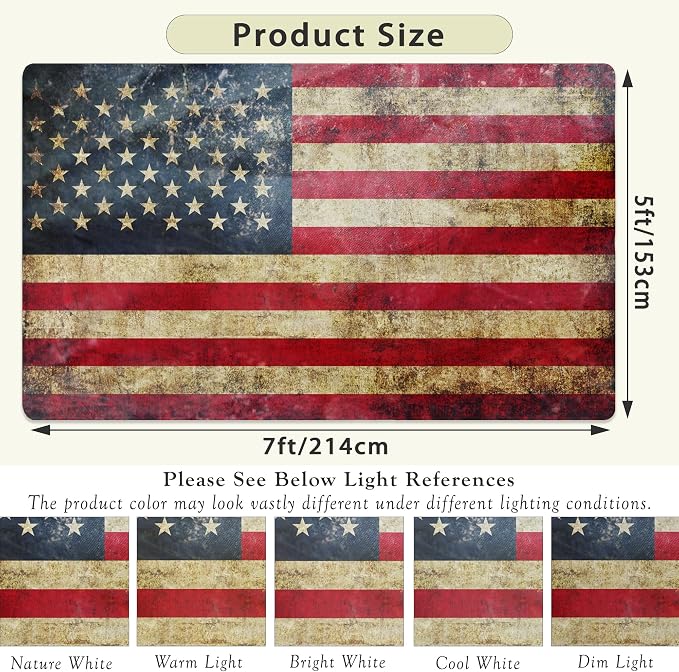 Vintage American Flag Area Rugs 5x7 Washable Area Rugs - Image 2