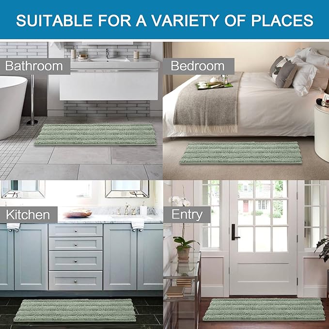 H.VERSAILTEX Bath Rugs for Bathroom Non Slip Bath Mats Extra Thick Chenille - Image 6