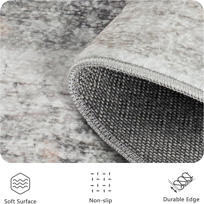 5x7 Area Rugs, Abstract Morden Soft Washable Rug, Non-Slip Low Pile Rugs - Image 6