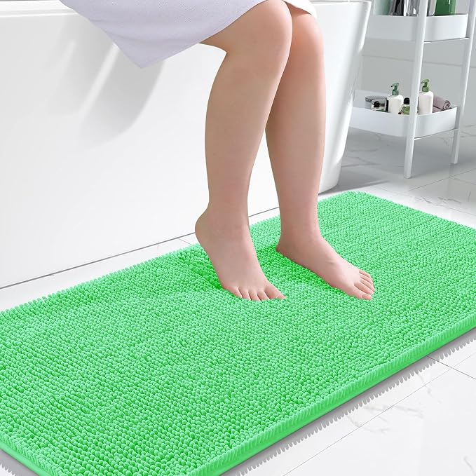 OLANLY Bathroom Runner Rugs 47x24, Soft Absorbent Chenille Bath Rugs, Rubber by OLANLY