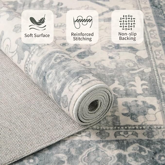 Rugxara 3x5 Washable Entryway Rug, Non Slip Boho Runner Rugs - Image 5