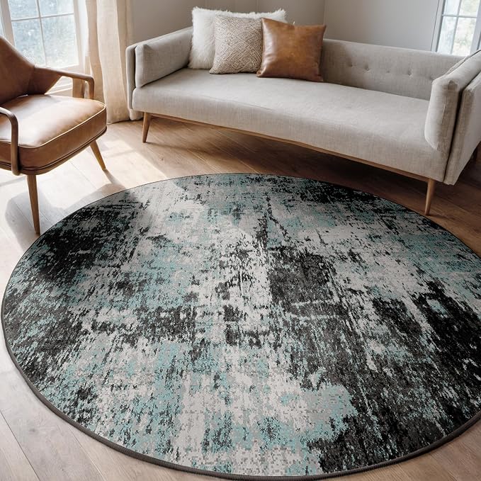 RELEANY Washable Area Rugs 8ft Non-Slip Modern Abstract Soft - Image 9