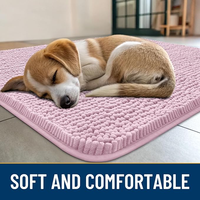 Smiry Dog Door Mat for Muddy Paws 40x32, Absorbent Dirt Trapper, Non-Slip - Image 2