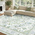 RELEANY Area Rugs 7'x10' Washable Non-Slip, Floral Vintage Distress Medallion by RELEANY