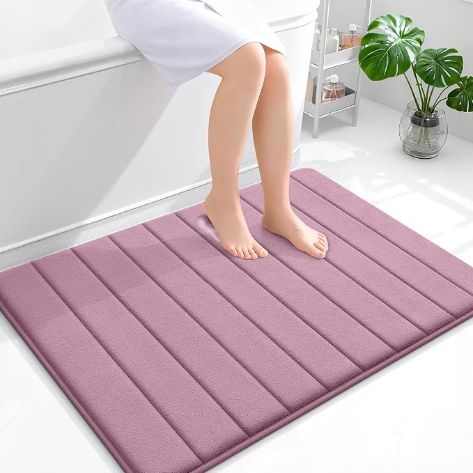 OLANLY Memory Foam Bath Mat 40x32, Super Soft Absorbent Bathroom Rugs, Quick Dry by OLANLY