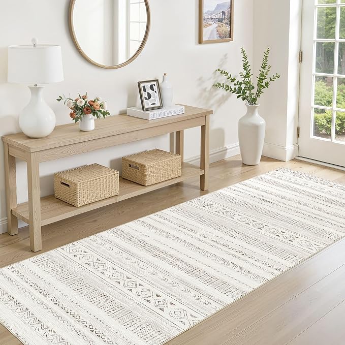 cotiled Hallway 2.6x10 Runner Rugs: Washable Boho Rugs - Image 2