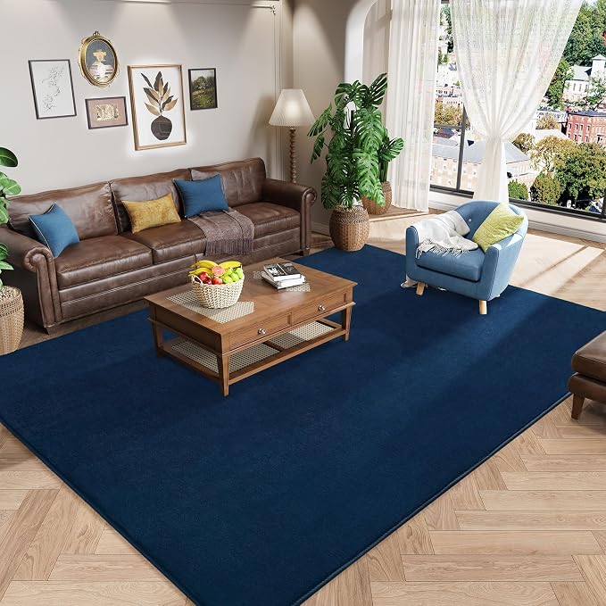Amearea Modern Area Rugs for Bedroom Living Room, 4x6 Feet Navy Blue Thickened by AmeareaDirect
