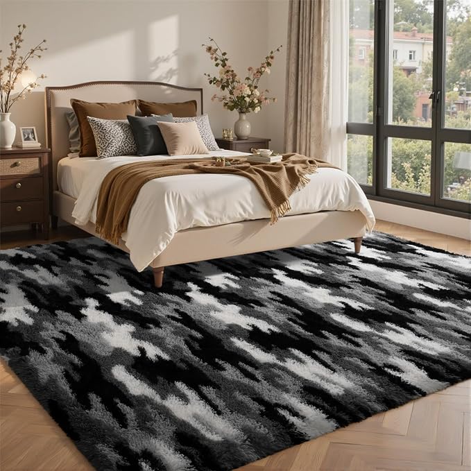 4x6 Ft Shag Rugs for Bedroom Living Room, Tie-Dyed Ultra Soft Fluffy Furry Area - Image 2