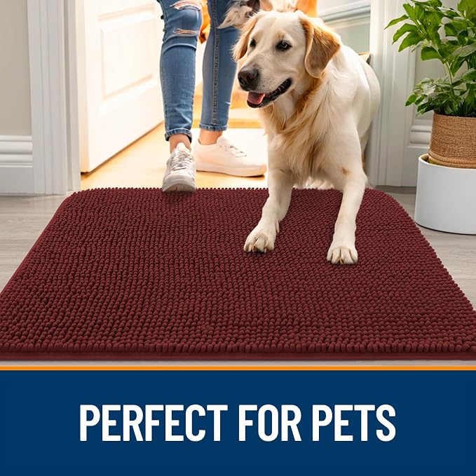 OLANLY Dog Door Mat for Muddy Paws 32x20, Absorbs Moisture and Dirt, Absorbent - Image 6