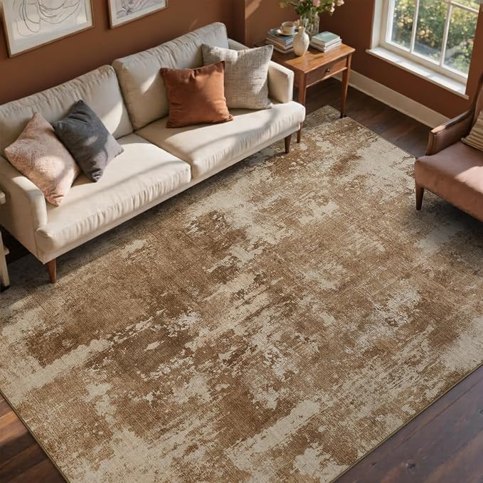 5x7 Ft Area Rugs for Living Room, Soft Non-Slip Washable Rugs Modern Abstract by Cuzwlovita
