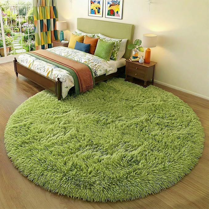 Amdrebio Grass Green Round Rugs 6Ft - Image 3