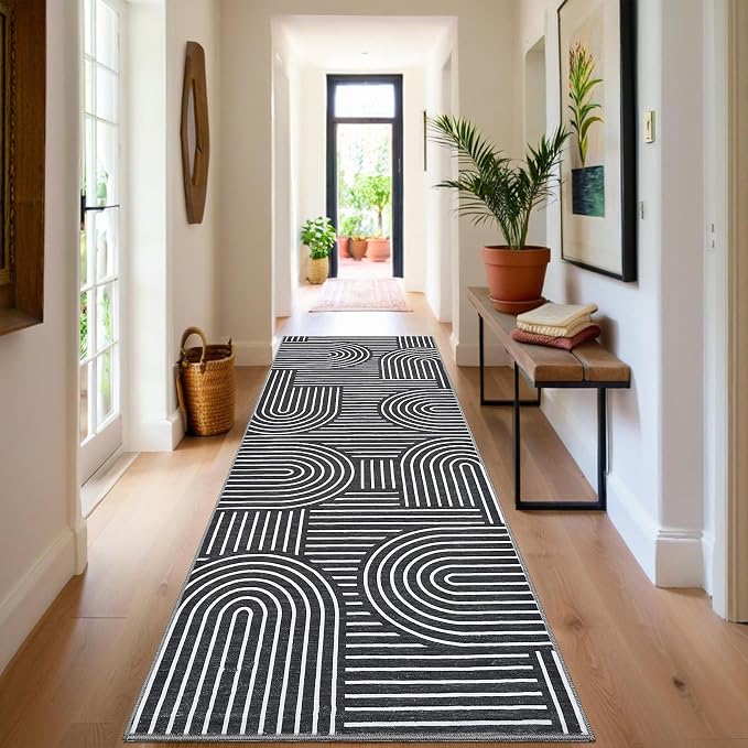 ROYHOME Modern Rug 2x6 Runners for Hallways, Abstract Kitchen Runner Rugs Non - Image 3