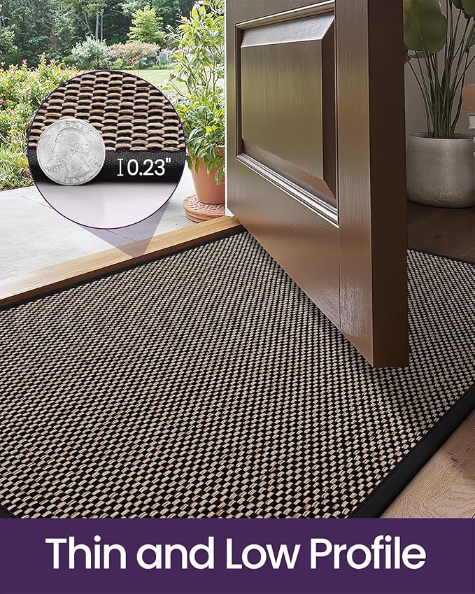 DEXI Ultra Thin Entryway Indoor Door Mat 32x48, Non Slip Rubber Backing Inside - Image 4