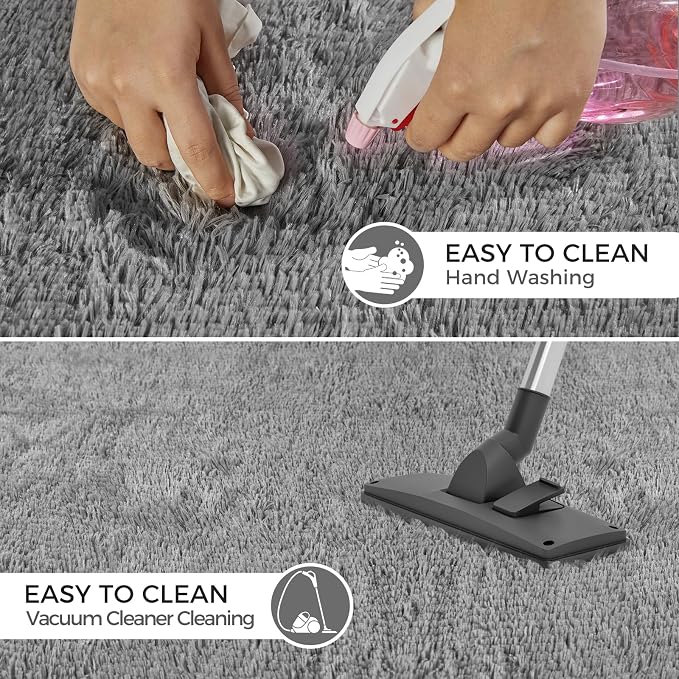 Ultra Soft Rug for Living Room, 9X12 Fluffy Shag Area Rug for Bedroom, Modern - Image 6