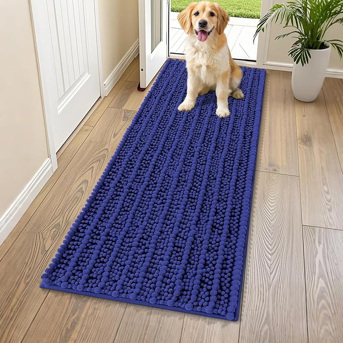 Smiry Dog Door Mat for Muddy Paws 59x24, Absorbent Dirt Trapper, Non-Slip by Smiry