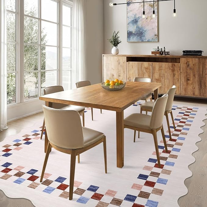 GarveeHome Washable Rug 5x7 for Living Room Large Bedroom Scalloped Rug Non - Image 2