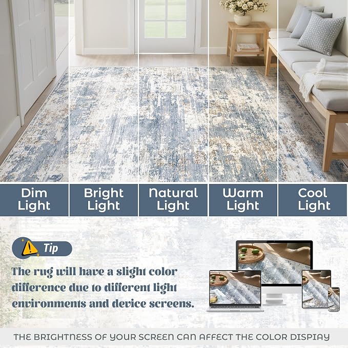 XLUEZ 2x7 Runner Rug for Hallway, Washable Modern Abstract Runner Rugs Neutral - Image 8