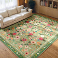 9x12 Area Rugs for Living Room Vacuum-Friendly Machine Washable Area Rug Flower by meejou