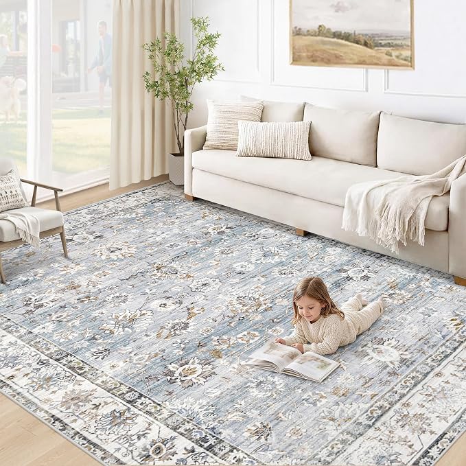 XLUEZ Area Rug 5x7 Living Room Rug, Machine Washable Vintage Distressed Boho by XLUEZ
