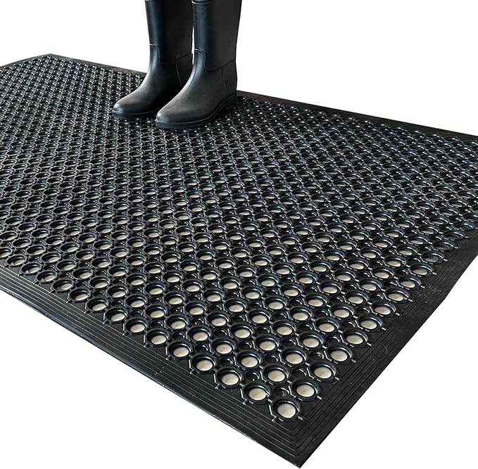 Uniboho Outdoor Rubber Floor Mats Anti Slip Restaurant Commercial Kitchen by Uniboho