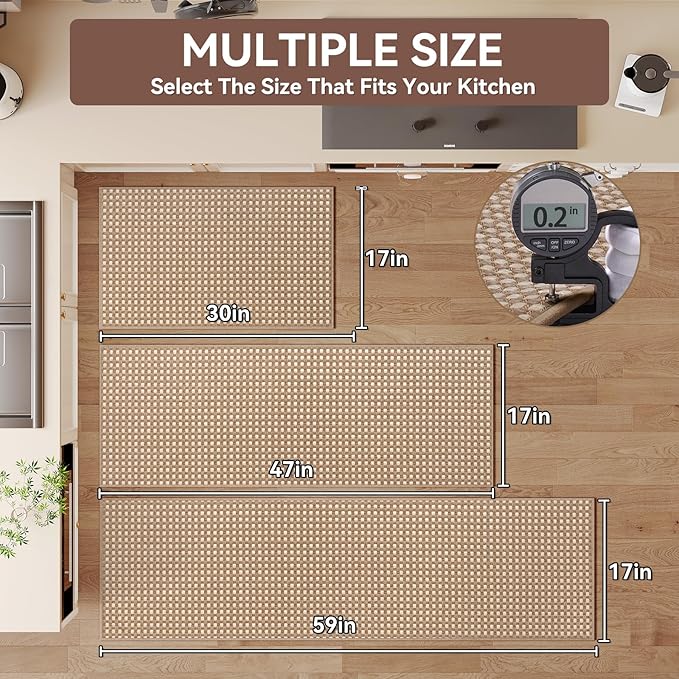 YDKGL Kitchen Mat Kitchen Rugs Sets of 2 PCS Non Slip Washable, Super Absorbent - Image 2