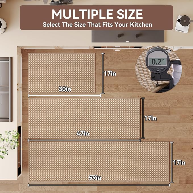 YDKGL Kitchen Rugs Mat Non Slip Washable, Super Absorbent Kitchen Mats - Image 2