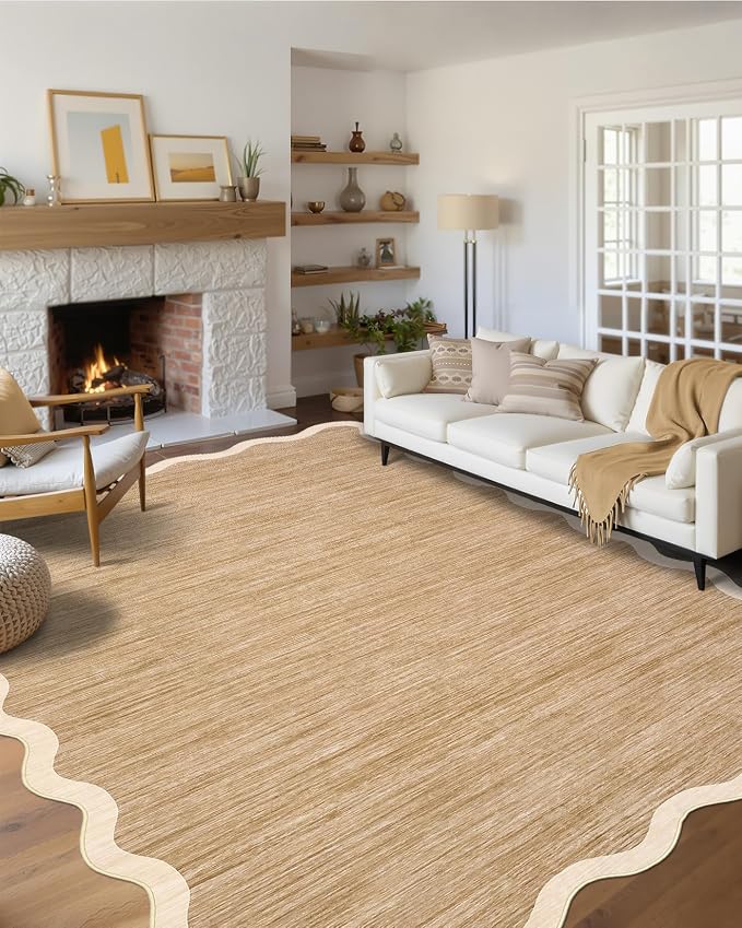 GarveeHome Scalloped Washable Rug 8x10 Rugs by GarveeHome