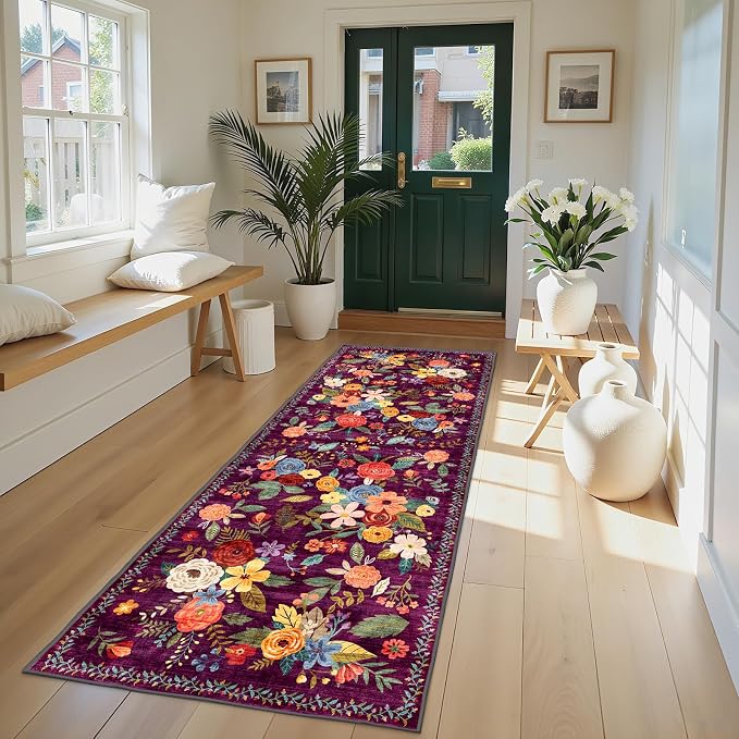 Runner Rug for Hallways Kitchen 2x8, Non Slip Washable Rugs - Image 2