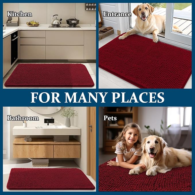 OLANLY Dog Door Mat for Muddy Paws 59x32, Absorbs Moisture and Dirt, Absorbent - Image 8