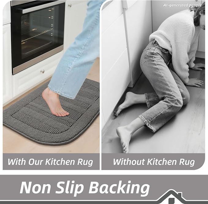 BEQHAUSE 24x40 Inch Kitchen Rug Mat Durable Kitchen Rugs Non-Slip Washable - Image 6