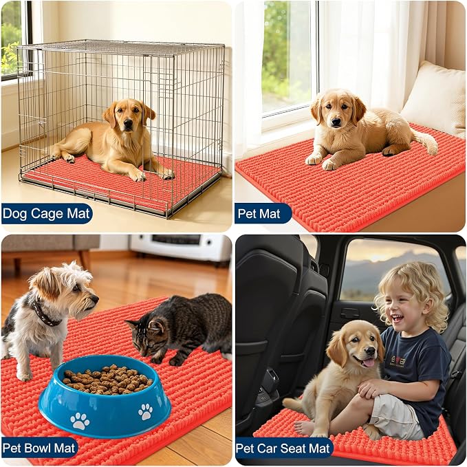 OLANLY Dog Door Mat for Muddy Paws 24x16, Ultra Absorbent Chenille Mud Doormat - Image 7