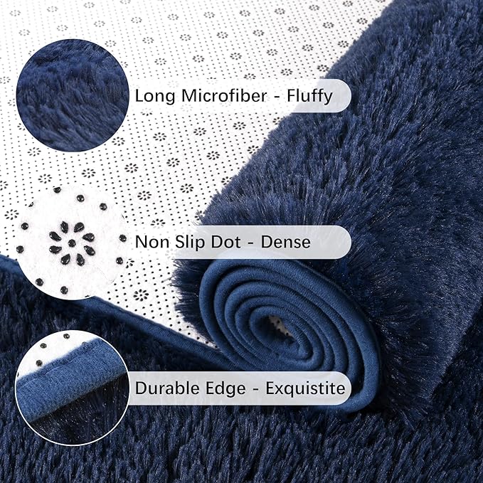 Chicrug Soft Runner Rugs for Bedroom Living Room Plush Fluffy Rug 2x7 Feet - Image 6
