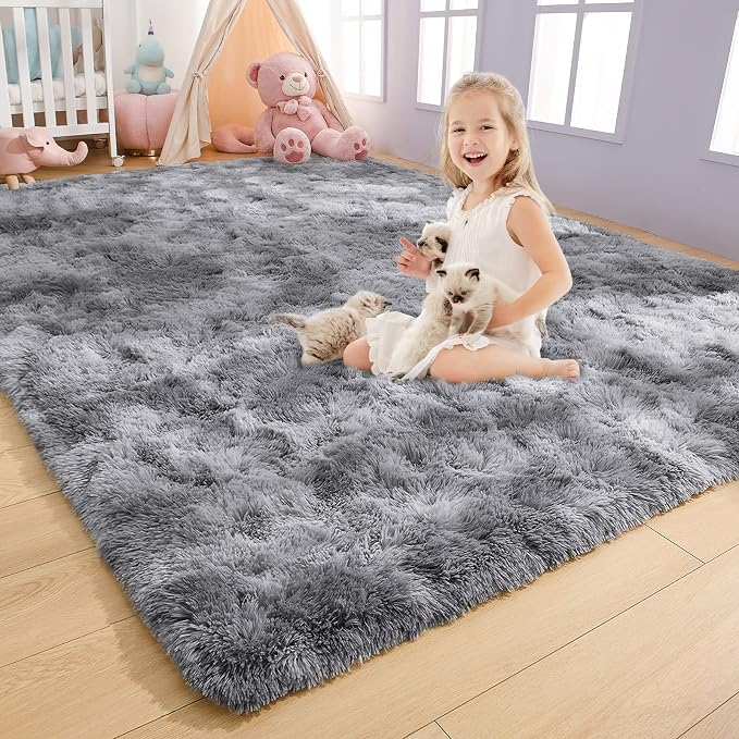 AROGAN Soft Rainbow Area Rugs for Girls Room 4x6 Feet, Fluffy Girls Bedroom Rugs - Image 9