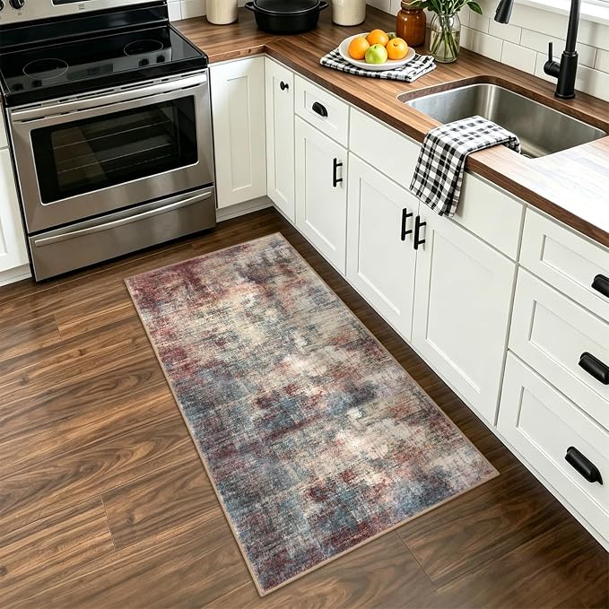 IOHOUZE Abstract Runner Rug 2x4 Ft Entryway Rugs Washable Door Mat Indoor - Image 8
