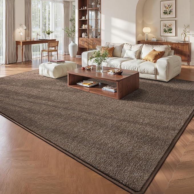 Pettop 7x10 Brown Area Rugs for Living Room Bedroom, Thickened Memory-Foam - Image 2